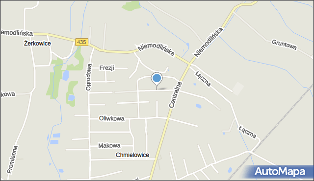 Opole, Aksamitna, mapa Opola