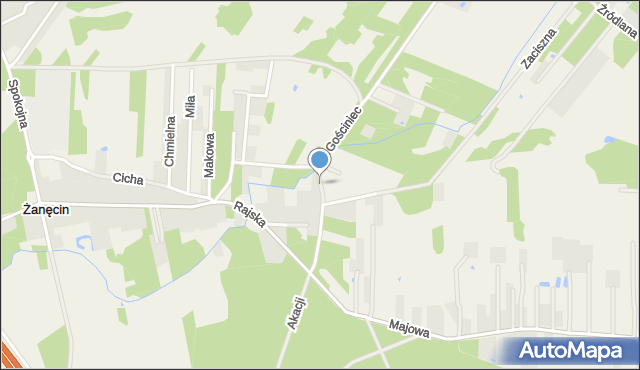 Pęclin, Akacji, mapa Pęclin