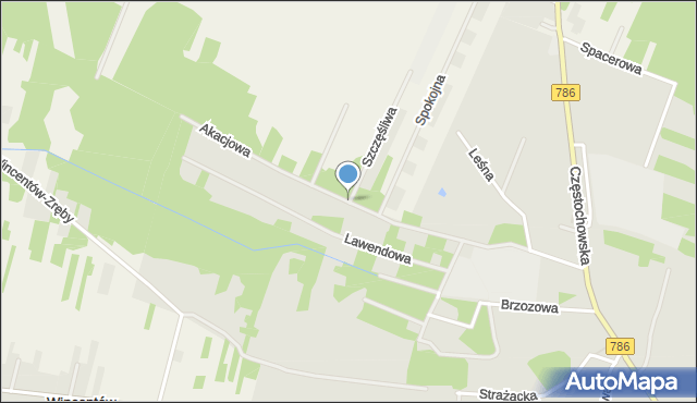 Piekoszów, Akacjowa, mapa Piekoszów