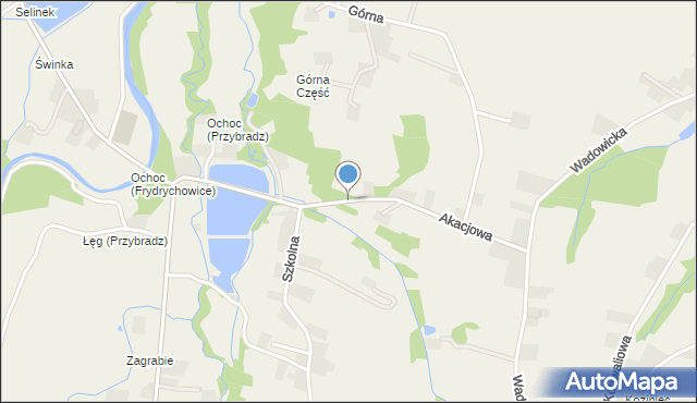 Przybradz, Akacjowa, mapa Przybradz