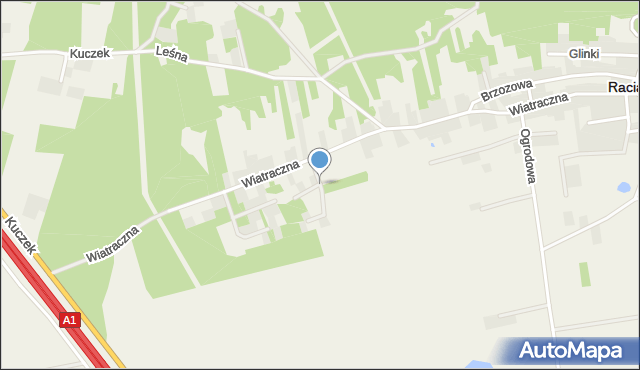 Raciążek, Akacjowa, mapa Raciążek
