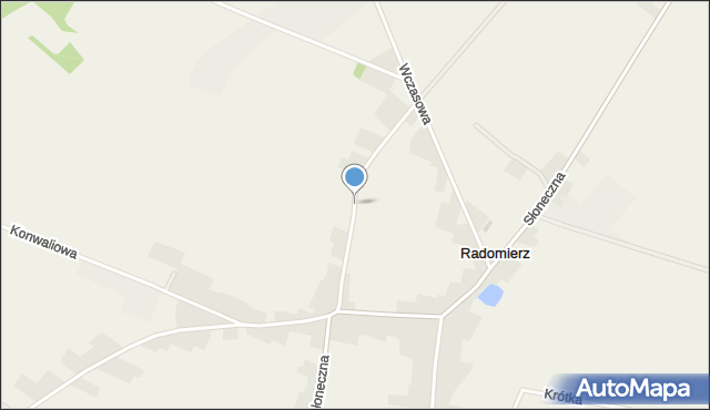 Radomierz gmina Przemęt, Akacjowa, mapa Radomierz gmina Przemęt