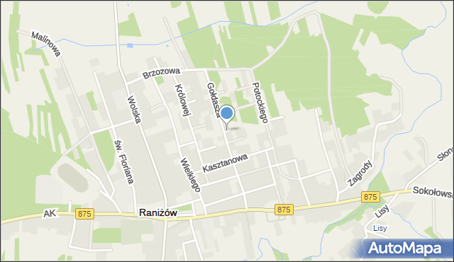 Raniżów, Akacjowa, mapa Raniżów