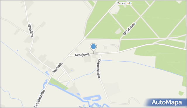 Rasztów, Akacjowa, mapa Rasztów