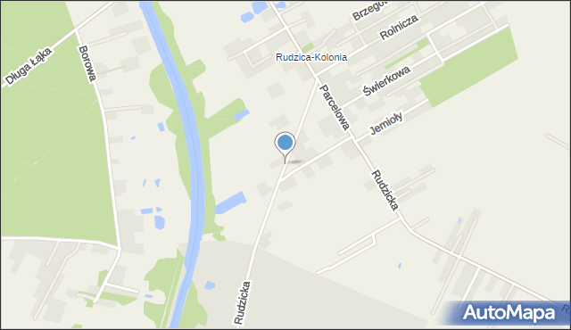 Rudzica gmina Kramsk, Akacjowa, mapa Rudzica gmina Kramsk