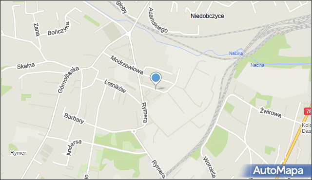 Rybnik, Akacjowa, mapa Rybnika