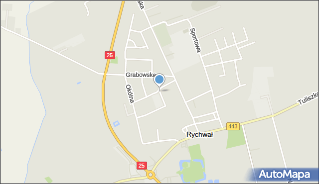 Rychwał, Akacjowa, mapa Rychwał