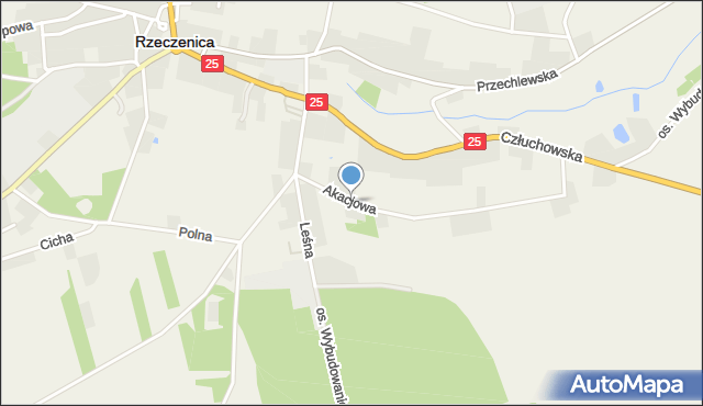 Rzeczenica, Akacjowa, mapa Rzeczenica