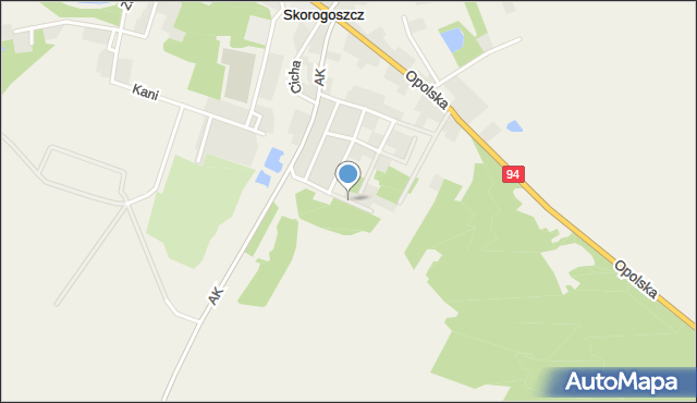 Skorogoszcz, Akacjowa, mapa Skorogoszcz