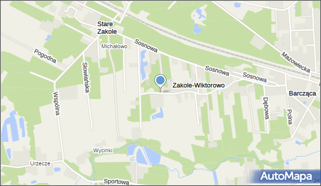 Stare Zakole, Akacjowa, mapa Stare Zakole