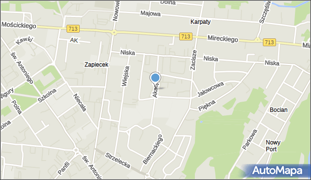 Tomaszów Mazowiecki, Akacjowa, mapa Tomaszów Mazowiecki