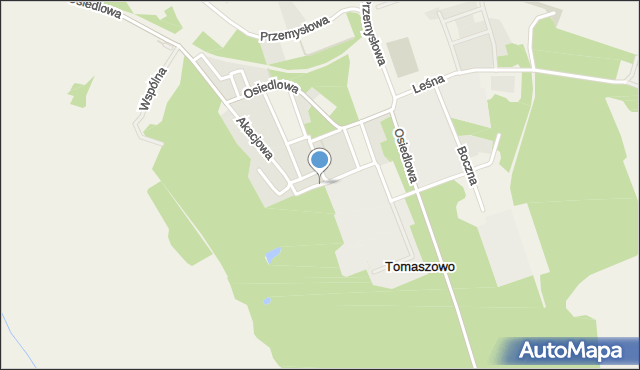 Tomaszowo, Akacjowa, mapa Tomaszowo