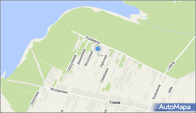 Tresta, Akacjowa, mapa Tresta