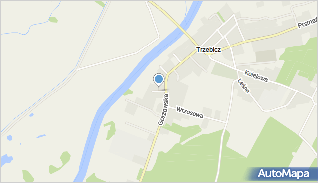 Trzebicz gmina Drezdenko, Akacjowa, mapa Trzebicz gmina Drezdenko