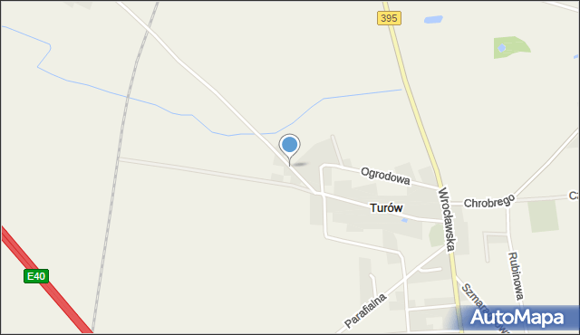 Turów gmina Żórawina, Akacjowa, mapa Turów gmina Żórawina