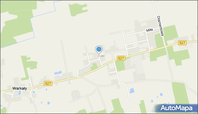Warkały gmina Jonkowo, Akacjowa, mapa Warkały gmina Jonkowo