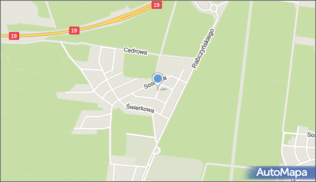 Wasilków, Akacjowa, mapa Wasilków