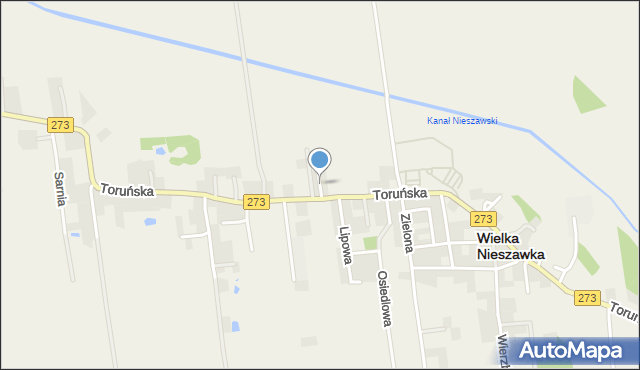 Wielka Nieszawka, Akacjowa, mapa Wielka Nieszawka