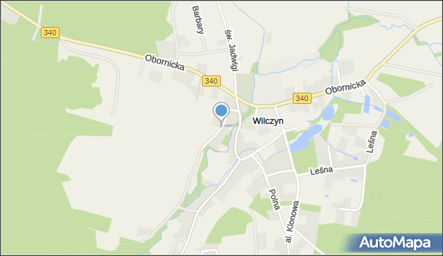 Wilczyn gmina Oborniki Śląskie, Akacjowa, mapa Wilczyn gmina Oborniki Śląskie