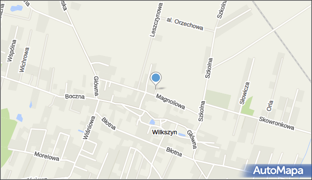 Wilkszyn, Akacjowa, mapa Wilkszyn