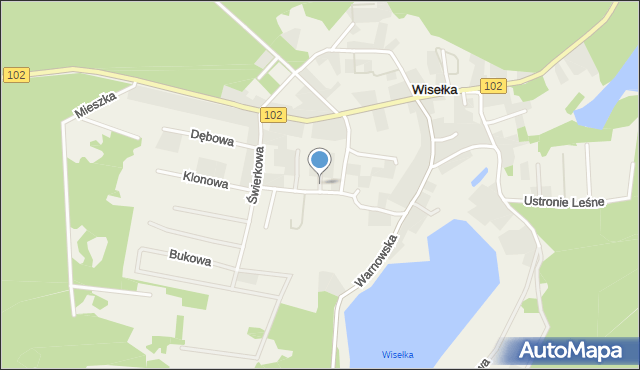 Wisełka, Akacjowa, mapa Wisełka