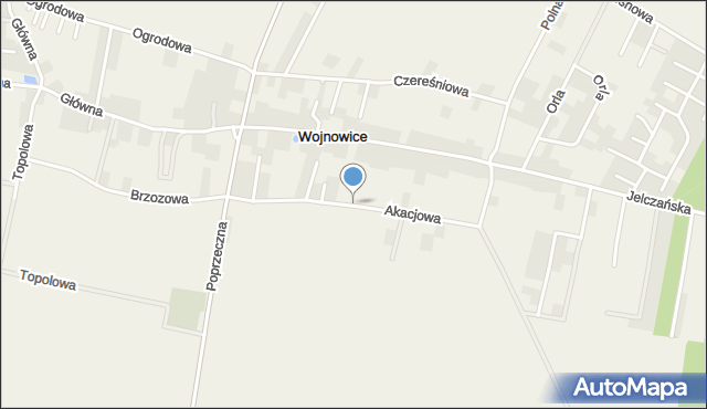 Wojnowice gmina Czernica, Akacjowa, mapa Wojnowice gmina Czernica