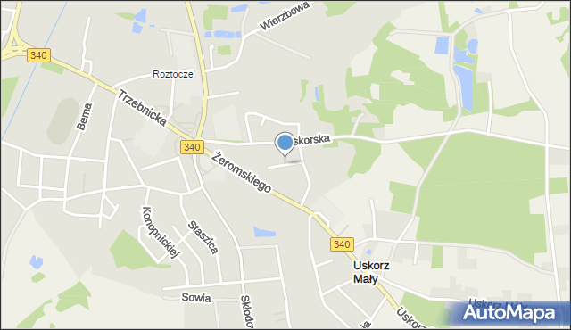 Wołów, Akacjowa, mapa Wołów