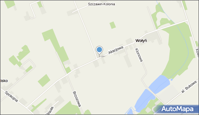 Wołyń, Akacjowa, mapa Wołyń