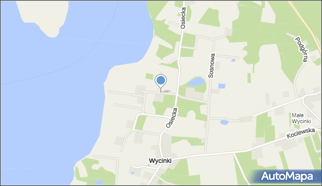 Wycinki gmina Osiek, Akacjowa, mapa Wycinki gmina Osiek