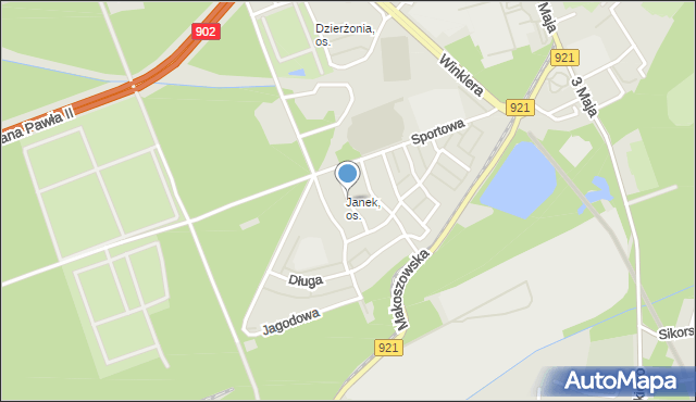 Zabrze, Akacjowa, mapa Zabrza