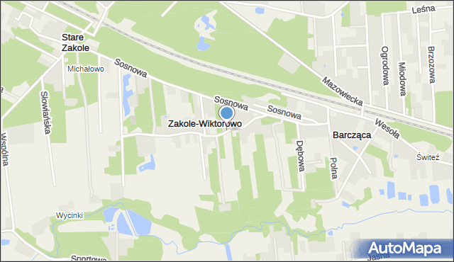 Zakole-Wiktorowo, Akacjowa, mapa Zakole-Wiktorowo