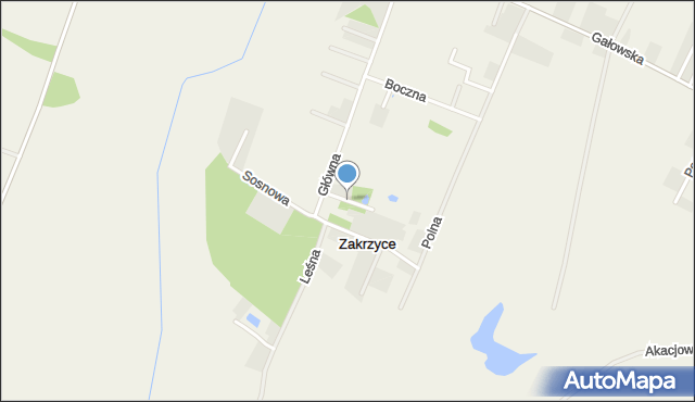 Zakrzyce, Akacjowa, mapa Zakrzyce