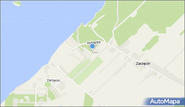 Zarzęcin, Akacjowa, mapa Zarzęcin