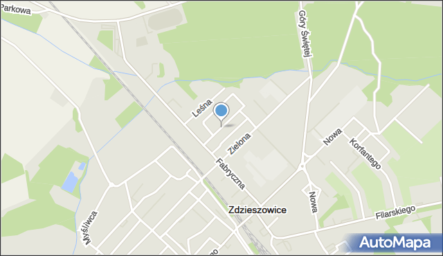 Zdzieszowice, Akacjowa, mapa Zdzieszowice