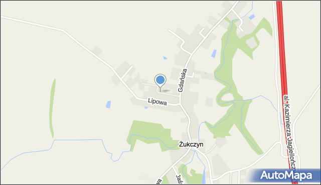 Żukczyn, Akacjowa, mapa Żukczyn