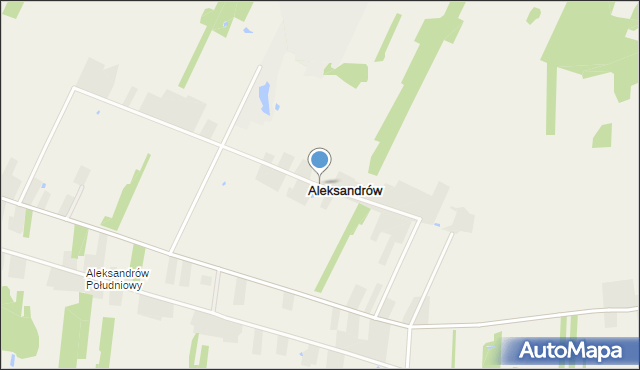 Aleksandrów gmina Jakubów, Aleksandrów, mapa Aleksandrów gmina Jakubów