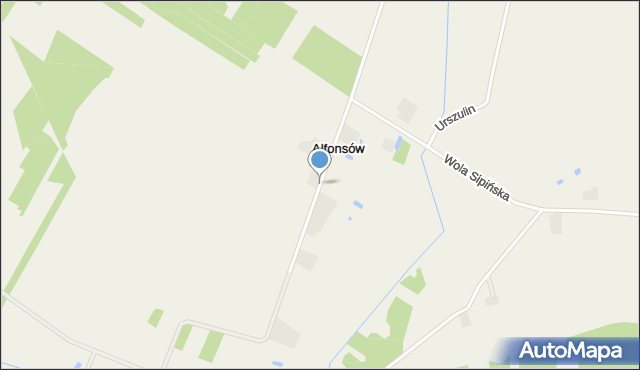 Alfonsów gmina Zadzim, Alfonsów, mapa Alfonsów gmina Zadzim