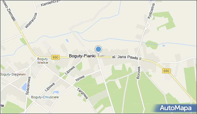 Boguty-Pianki, Aleja Papieża Jana Pawła II, mapa Boguty-Pianki