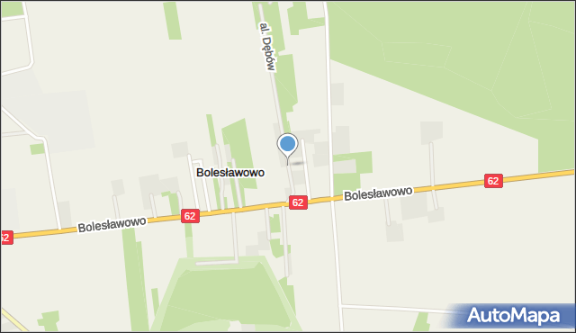 Bolesławowo gmina Serock, Aleja Dębów, mapa Bolesławowo gmina Serock