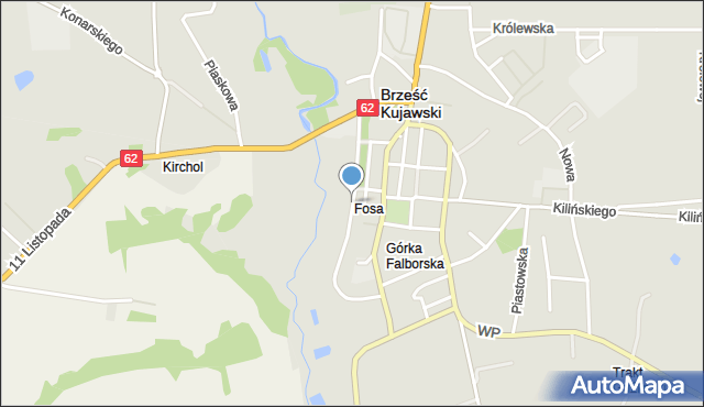 Brześć Kujawski, Aleja Króla Władysława Łokietka, mapa Brześć Kujawski