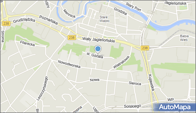 Bydgoszcz, Aleja Górska, mapa Bydgoszczy