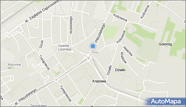 Dąbrowa Górnicza, Aleja Piłsudskiego Józefa, marsz., mapa Dąbrowa Górnicza