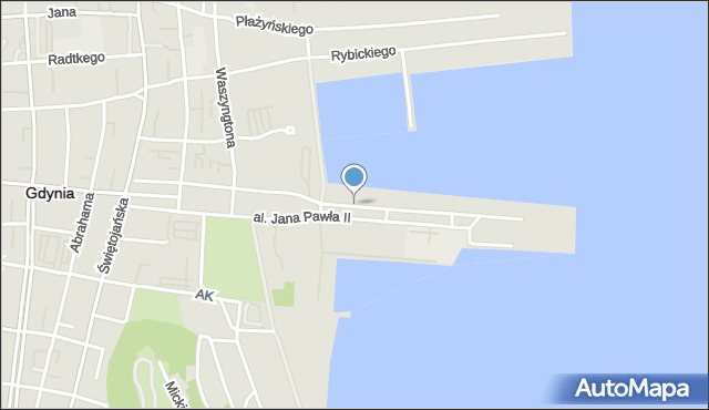 Gdynia, Aleja Jana Pawła II, mapa Gdyni