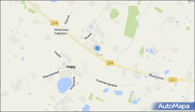 Hopy, Aleja Lipowa, mapa Hopy