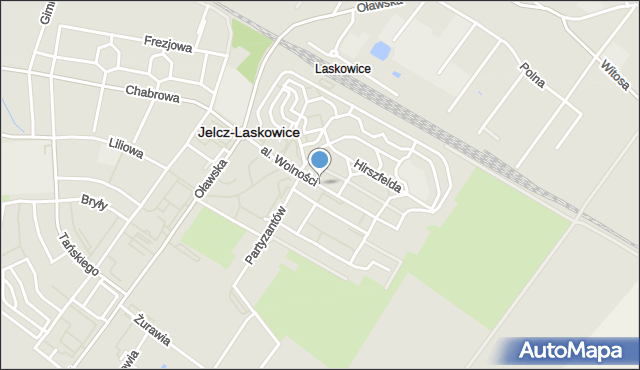 Jelcz-Laskowice, Aleja Wolności, mapa Jelcz-Laskowice