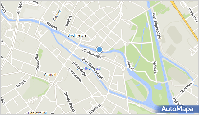 Kalisz, Aleja Wolności, mapa Kalisza