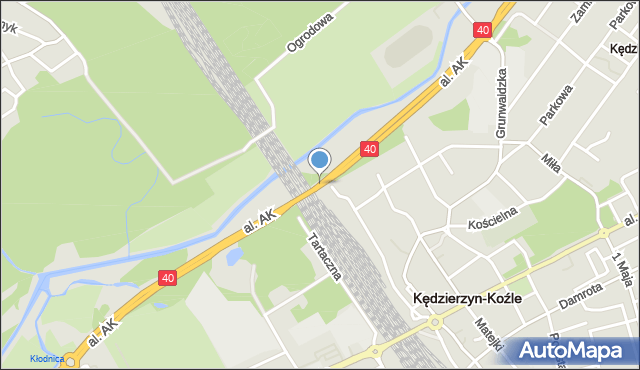 Kędzierzyn-Koźle, Aleja Armii Krajowej, mapa Kędzierzyna-Koźle