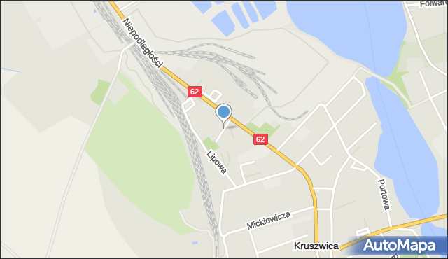 Kruszwica, Aleja Dworcowa, mapa Kruszwica