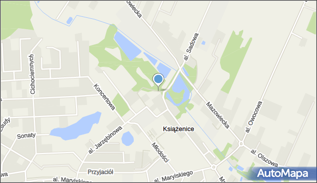 Książenice gmina Grodzisk Mazowiecki, Aleja Parkowa, mapa Książenice gmina Grodzisk Mazowiecki
