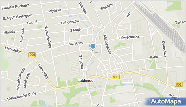 Lubliniec, Aleja Solidarności, mapa Lubliniec